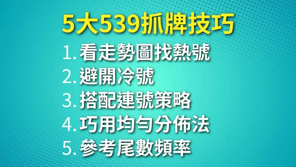 539抓牌技巧、539選號、線上539